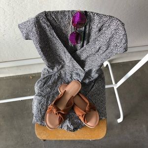 Black and White Floral Romper-Kimchi Blue